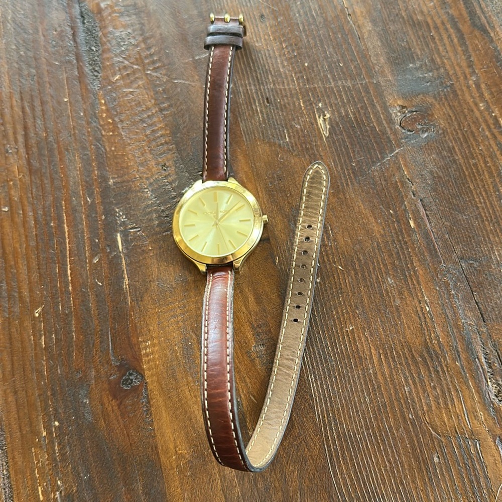 Michael Kors Runway MK3427 Women's Brown Leather Analog Dial Quartz Watch